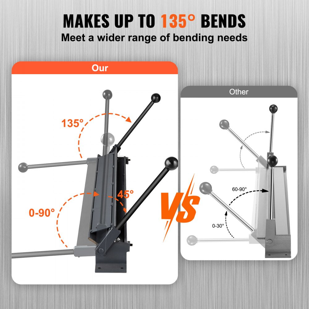 ODDTOOLS Box and Pan Brake, 36-Inch, 0-130 Degrees Sheet Metal Bending Brake, Portable Mini Metal Bender with 20 Gauge Low Carbon Steel 14 Gauge Aluminum Capacity Power Handle, for Metal Bending