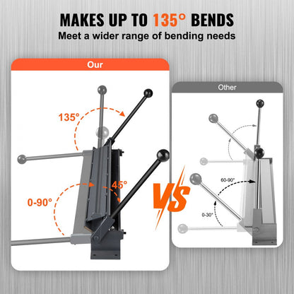 ODDTOOLS Box and Pan Brake, 36-Inch, 0-130 Degrees Sheet Metal Bending Brake, Portable Mini Metal Bender with 20 Gauge Low Carbon Steel 14 Gauge Aluminum Capacity Power Handle, for Metal Bending