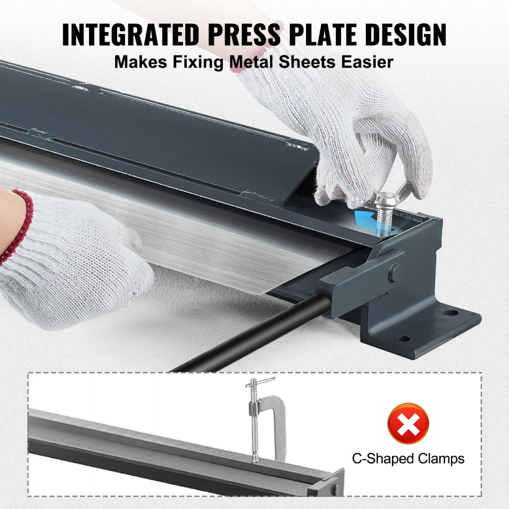 ODDTOOLS Box and Pan Brake, 48-Inch, 0-130 Degrees Sheet Metal Bending Brake, Portable Mini Metal Bender with 20 Gauge Low Carbon Steel 14 Gauge Aluminum Capacity Power Handle, for Metal Bending