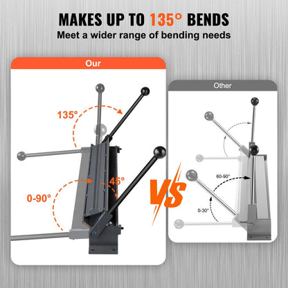 ODDTOOLS Box and Pan Brake, 48-Inch, 0-130 Degrees Sheet Metal Bending Brake, Portable Mini Metal Bender with 20 Gauge Low Carbon Steel 14 Gauge Aluminum Capacity Power Handle, for Metal Bending