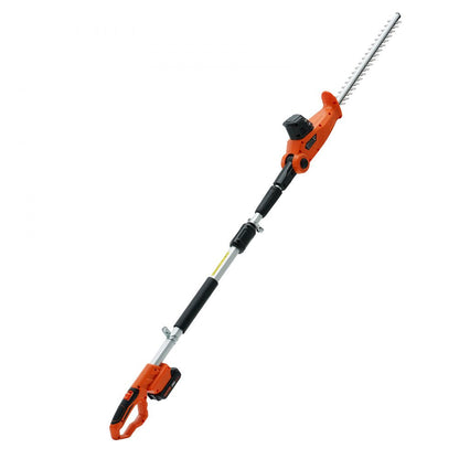 ODDTOOLS 20V Cordless Hedge Trimmer, 18 inch Double-edged Steel Blade, Pole Hedge Trimmer Kit 20V Battery, Fast Charger Included, 74"-94" Telescoping Design for High Branches