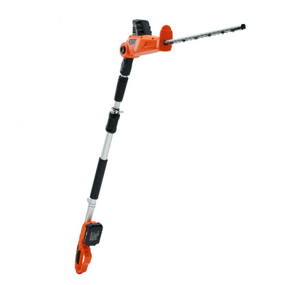 ODDTOOLS 20V Cordless Hedge Trimmer, 18 inch Double-edged Steel Blade, Pole Hedge Trimmer Kit 20V Battery, Fast Charger Included, 74"-94" Telescoping Design for High Branches