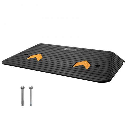 ODDTOOLS Upgraded Rubber Threshold Ramp, 3" Rise Door Ramp with 1 Channel, Natural Rubber Car Ramp with Non-Slip Textured Surface, 33069 lbs Load Capacity Curb Ramp for Wheelchair and Scooter