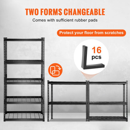 ODDTOOLS Storage Shelving Unit, 5-Tier Adjustable, 2000 lbs Capacity, Heavy Duty Garage Shelves Metal Organizer Wire Rack, Black, 36" L x 16" W x 72" H for Kitchen Pantry Basement Bathroom Laundry Closet