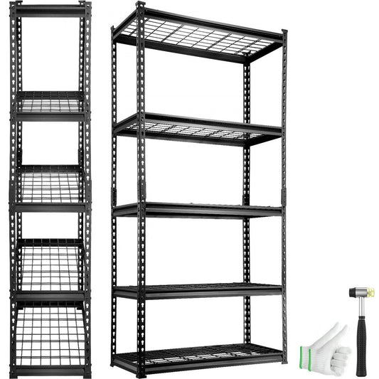 ODDTOOLS Storage Shelving Unit, 5-Tier Adjustable, 2000 lbs Capacity, Heavy Duty Garage Shelves Metal Organizer Wire Rack, Black, 36" L x 16" W x 72" H for Kitchen Pantry Basement Bathroom Laundry Closet