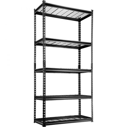 ODDTOOLS Storage Shelving Unit, 5-Tier Adjustable, 2000 lbs Capacity, Heavy Duty Garage Shelves Metal Organizer Wire Rack, Black, 36" L x 16" W x 72" H for Kitchen Pantry Basement Bathroom Laundry Closet