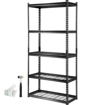 ODDTOOLS Storage Shelving Unit, 5-Tier Adjustable, 2000 lbs Capacity, Heavy Duty Garage Shelves Metal Organizer Wire Rack, Black, 36" L x 16" W x 72" H for Kitchen Pantry Basement Bathroom Laundry Closet