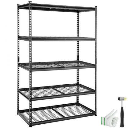 ODDTOOLS Storage Shelving Unit, 5-Tier Adjustable, 2000 lbs Capacity, Heavy Duty Garage Shelves Metal Organizer Wire Rack, Black, 48" L x 24" W x 72" H for Kitchen Pantry Basement Bathroom Laundry Closet