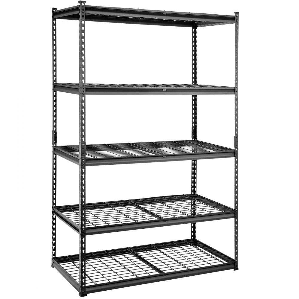 ODDTOOLS Storage Shelving Unit, 5-Tier Adjustable, 2000 lbs Capacity, Heavy Duty Garage Shelves Metal Organizer Wire Rack, Black, 48" L x 24" W x 72" H for Kitchen Pantry Basement Bathroom Laundry Closet