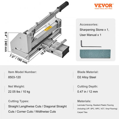 ODDTOOLS Floor Cutter 13 inch, Cuts Vinyl Plank, Laminate, Siding, 0.47in Cutting Depth Effortless And Easy Cutting, Vinyl Plank Cutter for LVP, WPC, SPC, LVT, VCT, PVC, and More