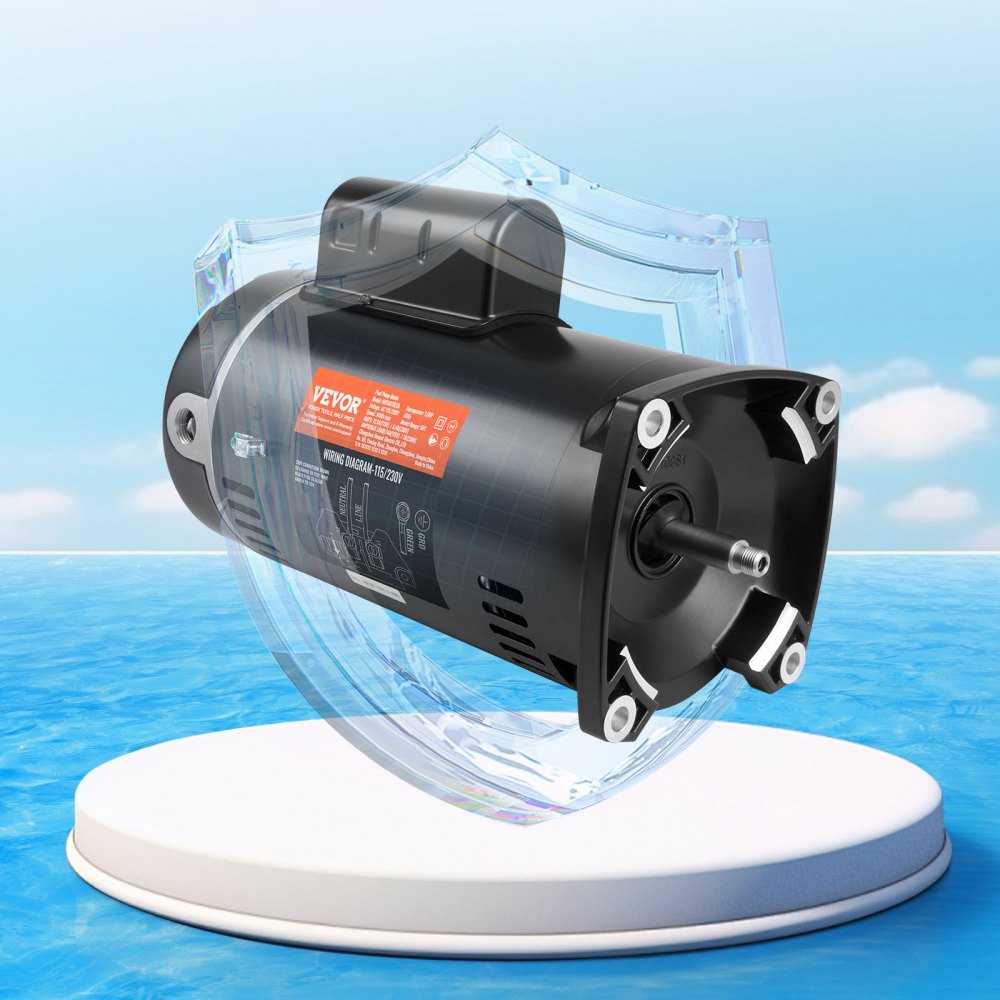 ODDTOOLS 1.5HP Pool Pump Motor 115/230V 12.8/6.4A 56Y 3450RPM 90μF/250V Capacitor