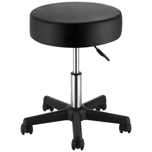 ODDTOOLS Rolling Stools with Wheels, 400 LBS Weight Capacity Adjustable Height Stool with Ultra-Thick Seat Cushion, Swivel Stools Chair for Salon, Bar, Home, Office, Tatoo, Medical, Massage, Black