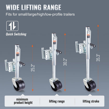 ODDTOOLS Trailer Jack, Boat Trailer Jack 35.3 in, Bolt-on Trailer Tongue Jack Weight Capacity 2000 lb, with PP Wheel and Handle for lifting RV Trailer, Horse Trailer, Utility Trailer, Yacht Trailer