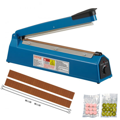 ODDTOOLS Impulse Sealer 12 inch, Manual Heat Seal Machine with Adjustable Heating Mode, ABS Shrink Wrap Bag Sealers for Plastic Mylar PE PP Bags, Portable Poly Bag Sealing Machine with Extra Replace Kit