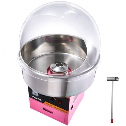 ODDTOOLS Electric Cotton Candy Machine, 1000W Candy Floss Maker, Commercial Cotton Candy Machine with Stainless Steel Bowl, Sugar Scoop, and Cover, Perfect for Home Kids Birthday, Family Party Pink