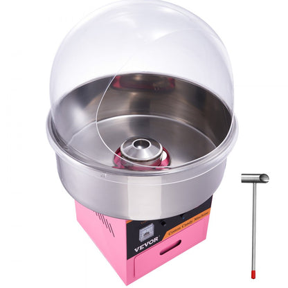 ODDTOOLS Electric Cotton Candy Machine, 1000W Candy Floss Maker, Commercial Cotton Candy Machine with Stainless Steel Bowl, Sugar Scoop, and Cover, Perfect for Home Kids Birthday, Family Party Pink