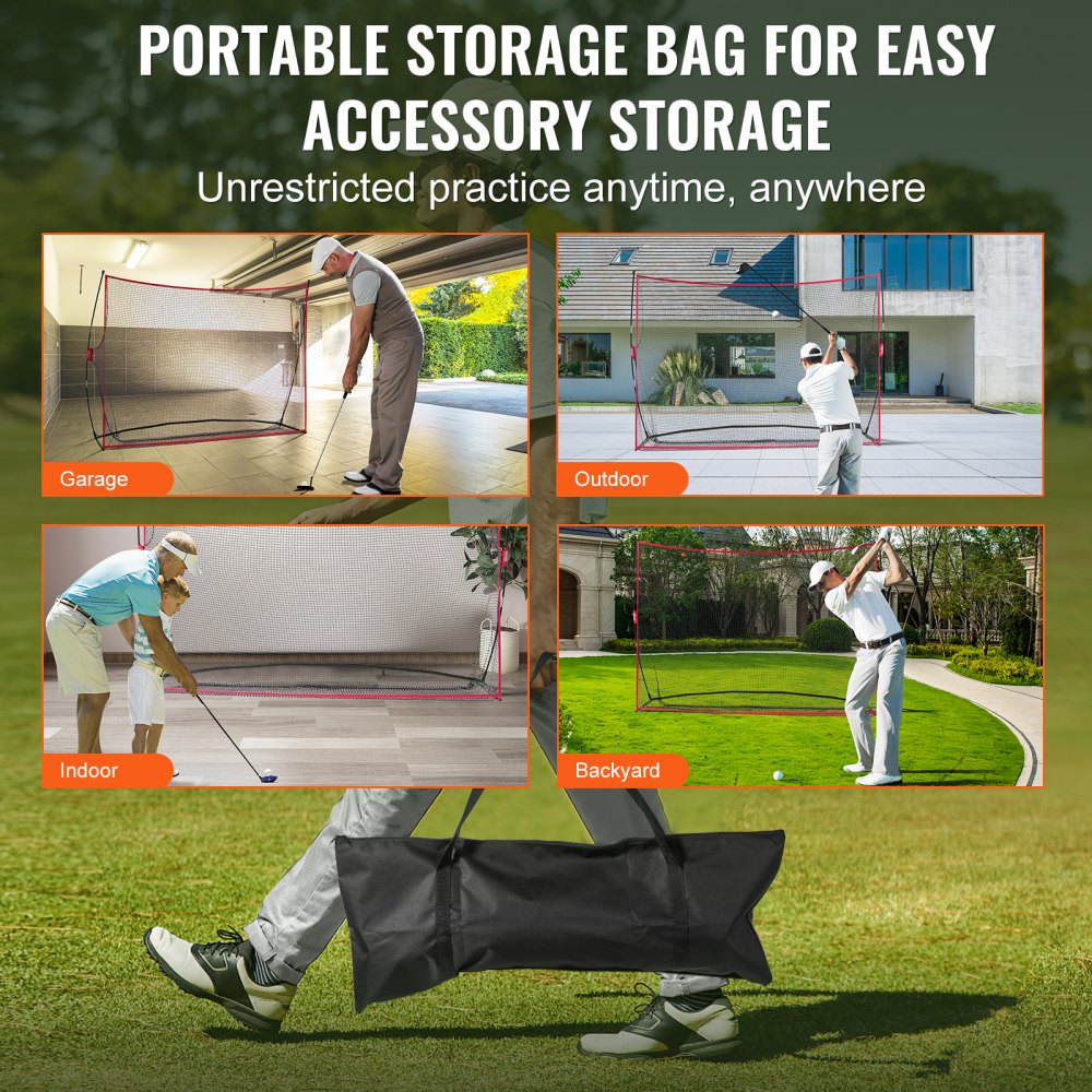 ODDTOOLS 10.8x7ft Golf Practice Hitting Net Indoor Personal Driving Range Training