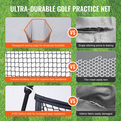 ODDTOOLS 10.8x7ft Golf Practice Hitting Net Indoor Personal Driving Range Training