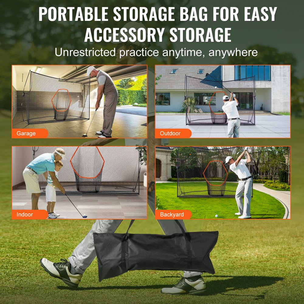 ODDTOOLS 10.8x7ft Golf Practice Hitting Net Indoor Personal Driving Range Training