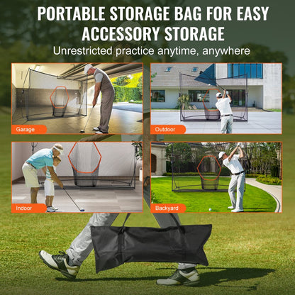 ODDTOOLS 10.8x7ft Golf Practice Hitting Net Indoor Personal Driving Range Training