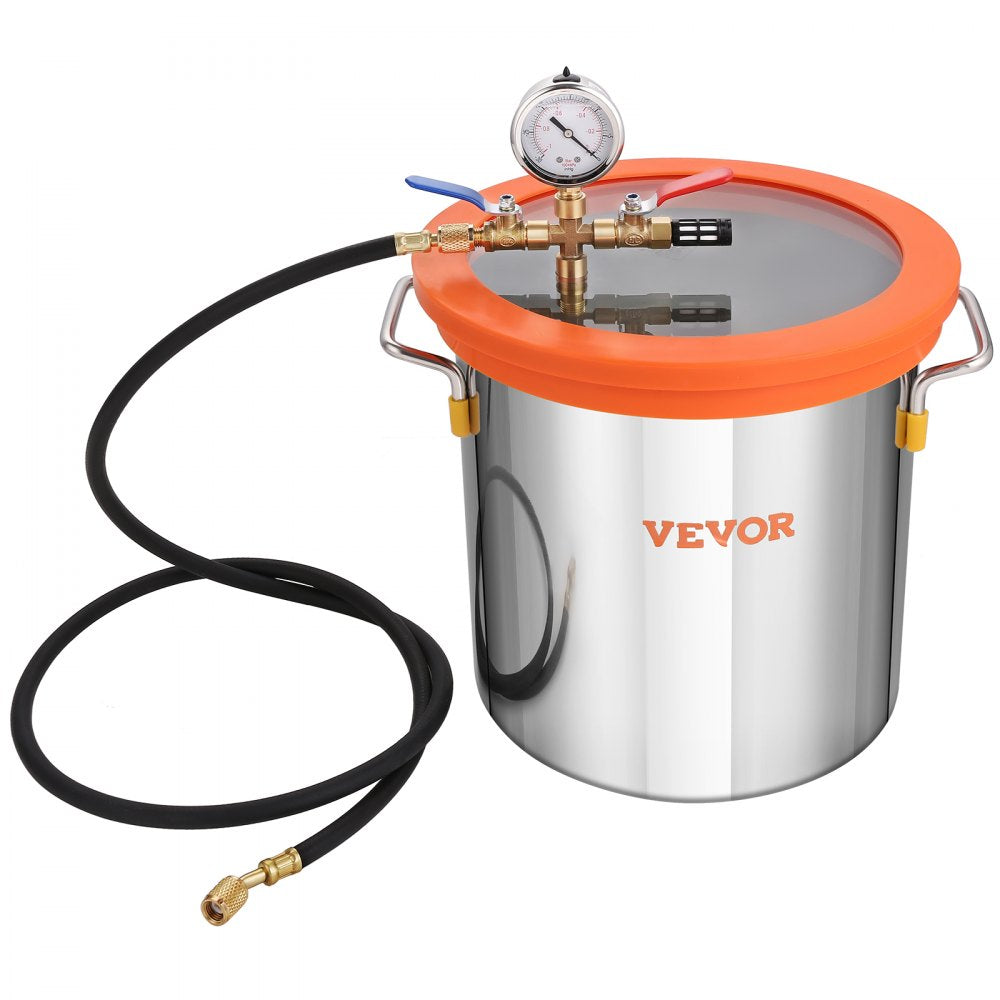 ODDTOOLS 3 Gallon Vacuum Chamber and 3.5 CFM Pump Kit, Tempered Glass Lid Vacuum Degassing Chamber Kit, Single Stage Vacuum Pump with 250 ml Oil Bottle, for Stabilizing Wood, Degassing Silicones, Epoxies