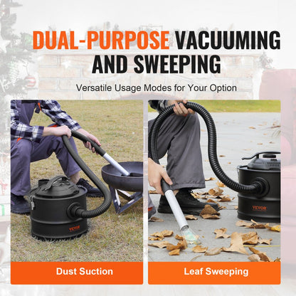 ODDTOOLS Ash Vacuum Cleaner, 4 Gallon with 1200W Powerful Suction, Ash Vac Collector with 47.2 in Flexible Hose, for Fireplaces,  Log Burner, Grills, Pellet Stoves, Wood Stove, Pizza Ovens, Fire Pits