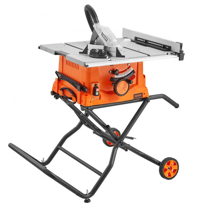 ODDTOOLS 10" Table Saw w/ Stand Electric Cutting Machine 5000RPM 25-in Rip Capacity