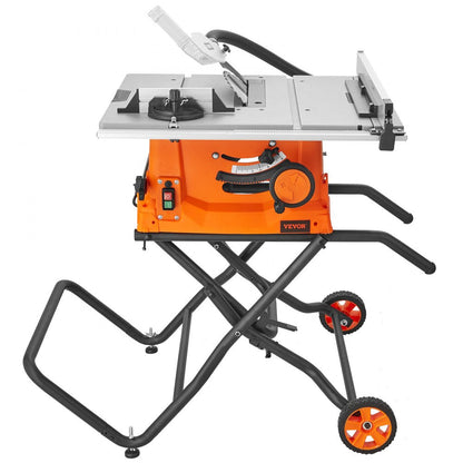 ODDTOOLS 10" Table Saw w/ Stand Electric Cutting Machine 5000RPM 25-in Rip Capacity