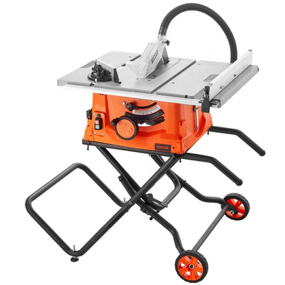 ODDTOOLS 10" Table Saw w/ Stand Electric Cutting Machine 5000RPM 25-in Rip Capacity