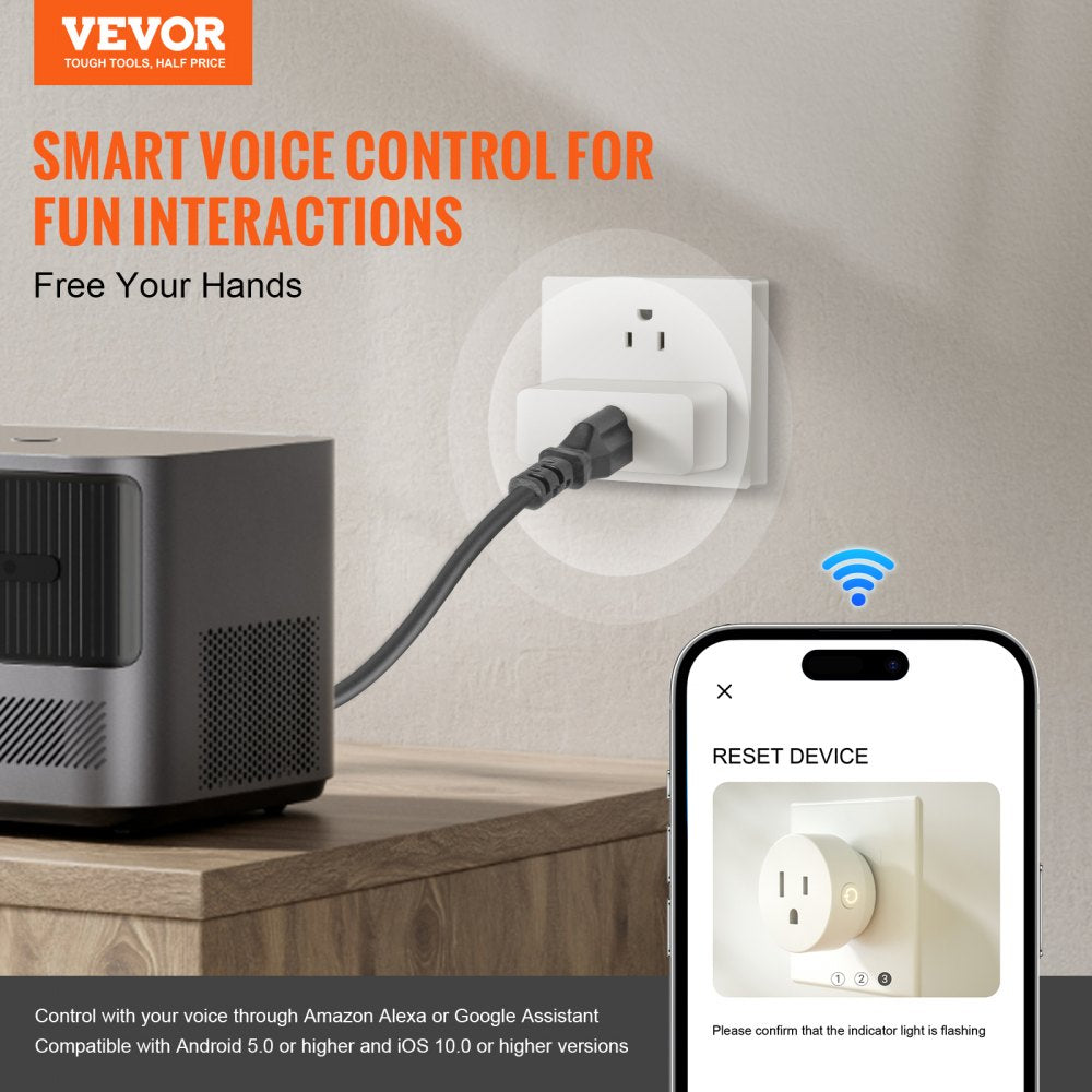 ODDTOOLS 4 Pack Smart Plug, Voice Control Outlet, Remote & Scheduled