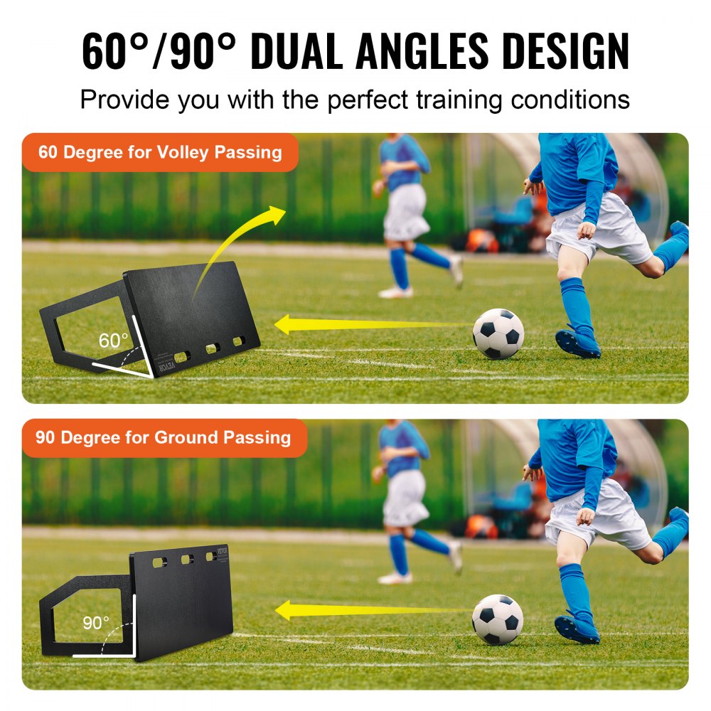 ODDTOOLS Soccer Rebounder Board, 40"X16" Portable Soccer Wall with 2 Angles Rebound, Foldable HDPE Kickback Rebound Board, Soccer Training Equipment for Kids and Adults, Passing & Shooting Practice