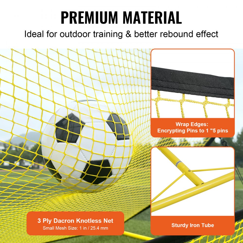 ODDTOOLS Soccer Trainer, 2-IN-1 Portable Soccer Rebounder Net, 71"x40" Iron Soccer Practice Equipment, Sports Football Rebounder Wall with Portable Bag, Perfect for Team Solo Training, Passing, Volley