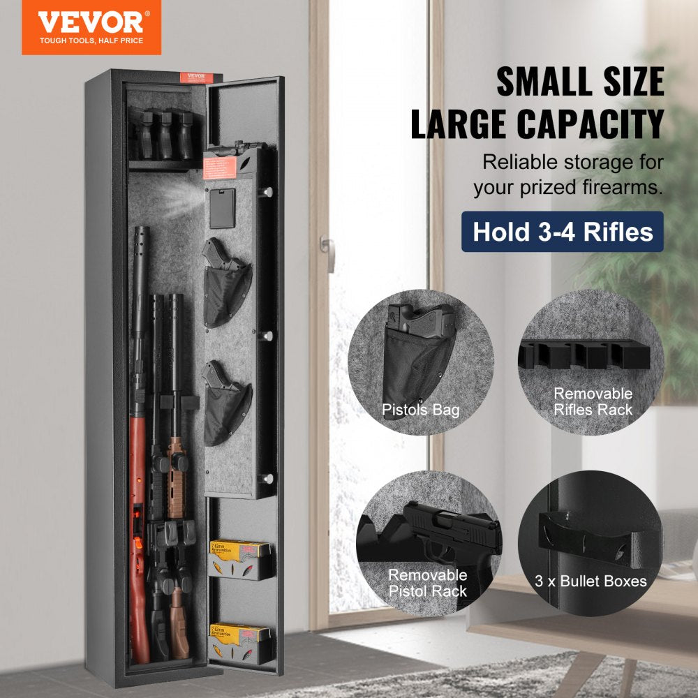 ODDTOOLS 3 Rifles Gun Safe, Rifle Safe with Lock & Digital Keypad, Quick Access Gun Storage Cabinet with Removable Shelf, Pistol Rack, Rifle Cabinet for Home Rifle and Pistols