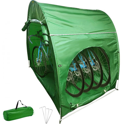 ODDTOOLS Bike Cover Storage Tent, 420D Oxford Fabric Portable for 4 Bikes, Outdoor Waterproof Anti-Dust Bicycle Storage Shed, Heavy Duty for Bikes, Lawn Mower, and Garden Tools, w/ Carry Bag, Green