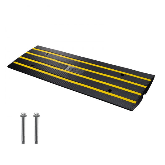 ODDTOOLS Rubber Curb Ramp for Driveway 1 Pack, 15T Heavy Duty Sidewalk Curb Ramp, 2.6" Rise Height Cable Cover Curbside Bridge Ramp for Garage for Low Cars, Wheelchairs