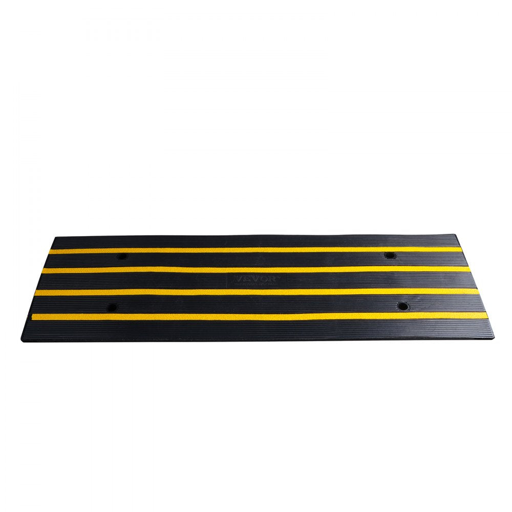 ODDTOOLS Rubber Curb Ramp for Driveway 1 Pack, 15T Heavy Duty Sidewalk Curb Ramp, 2.6" Rise Height Cable Cover Curbside Bridge Ramp for Garage for Low Cars, Wheelchairs