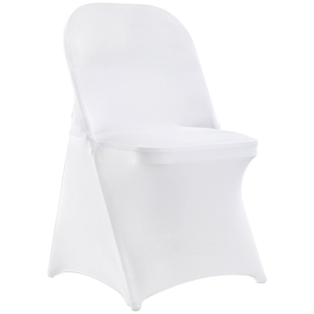 ODDTOOLS White Stretch Spandex Chair Covers - 30 PCS, Folding Kitchen Chairs Cover, Universal Washable Slipcovers Protector, Removable Chair Seat Covers, for Wedding Party Dining Room Banquet Event