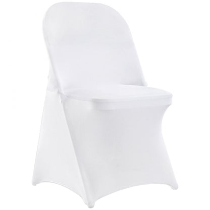 ODDTOOLS White Stretch Spandex Chair Covers - 30 PCS, Folding Kitchen Chairs Cover, Universal Washable Slipcovers Protector, Removable Chair Seat Covers, for Wedding Party Dining Room Banquet Event