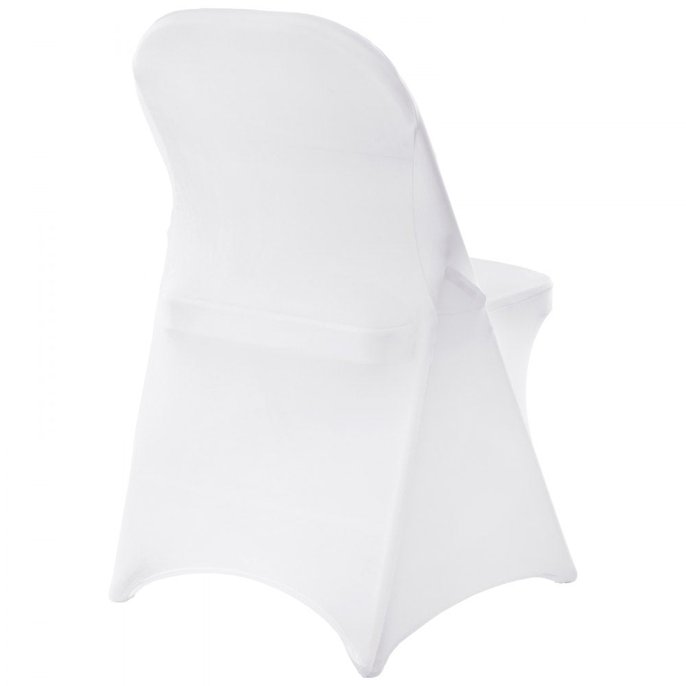 ODDTOOLS White Stretch Spandex Chair Covers - 30 PCS, Folding Kitchen Chairs Cover, Universal Washable Slipcovers Protector, Removable Chair Seat Covers, for Wedding Party Dining Room Banquet Event