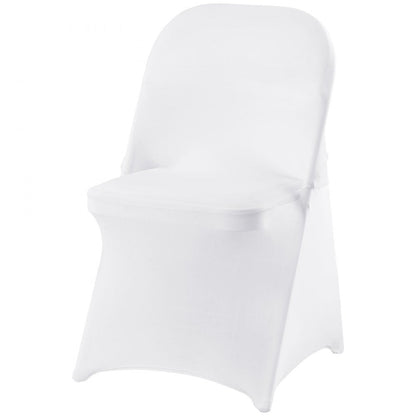 ODDTOOLS White Stretch Spandex Chair Covers - 30 PCS, Folding Kitchen Chairs Cover, Universal Washable Slipcovers Protector, Removable Chair Seat Covers, for Wedding Party Dining Room Banquet Event