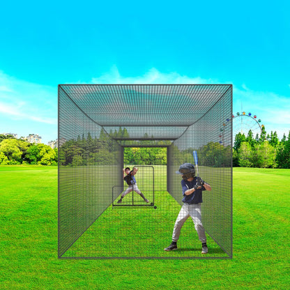 ODDTOOLS Baseball Batting Netting, Professional Softball Baseball Batting Hitting Training Net, Practice Portable Pitching Cage Net with Door & Carry Bag, Heavy Duty Enclosed PE Netting, 35FT (NET ONLY)