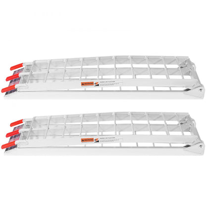 ODDTOOLS Aluminum Ramps, 1500 lbs Folding Loading Ramps for Pickup Trucks Bed, Trailers Ramp with Load Straps for Dirt Bike, UTV, ATV, Trucks, Lawn Mowers, Snowblower, Cargo Trailer, 89"L x 12"W, 2 Pcs