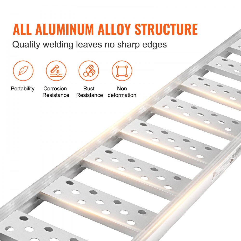 ODDTOOLS Aluminum Ramps, 1250lbs, Straight Ramp with Treads and Load Straps, Portable Loading Ramp for Motorcycles, ATVs, Trucks, Lawn Mower, Dirt Bike, Garden Tractor, 78"L x 12"W, 2Pcs