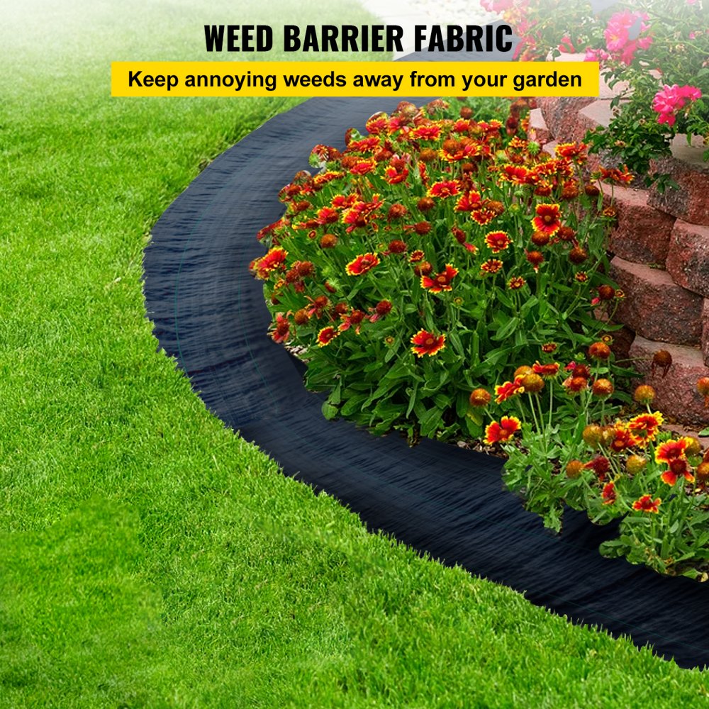 ODDTOOLS 6FTx300FT Premium Weed Barrier Fabric Heavy Duty 3.2OZ, Woven Weed Control Fabric, High Permeability Good for Flower Bed, Geotextile Fabric for Underlayment, Polyethylene Ground Cover