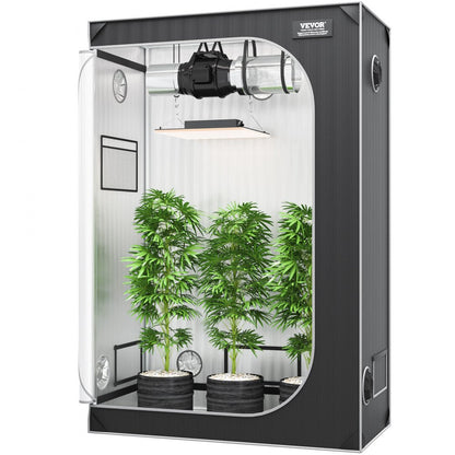 ODDTOOLS 2x4 Grow Tent, 48'' x 24'' x 72'', High Reflective 2000D Mylar Hydroponic Growing Tent with Observation Window, Tool Bag and Floor Tray for Indoor Plants Growing