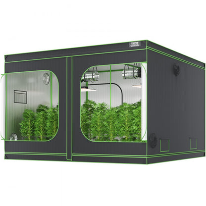 ODDTOOLS 10x10 Grow Tent, 120'' x 120'' x 80'', High Reflective 600D Mylar Hydroponic Growing Tent with Observation Window, Tool Bag and Floor Tray for Indoor Plants Growing